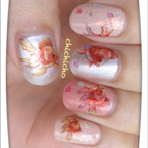 5sheets Feather Eyes French Edge Nail Art Water Decals Transfer